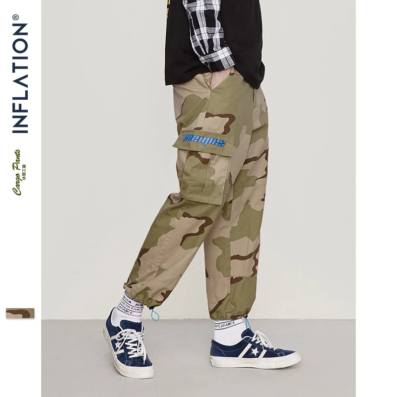 INFLATION Streetwear камуфляжные брюки карго мужские уличные спортивные штаны стильные