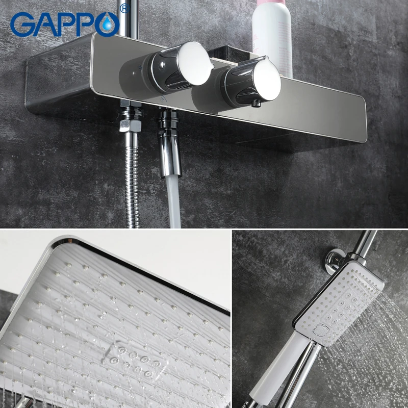 GAPPO Термостатический смеситель для душа ванны из латуни и нержавеющей