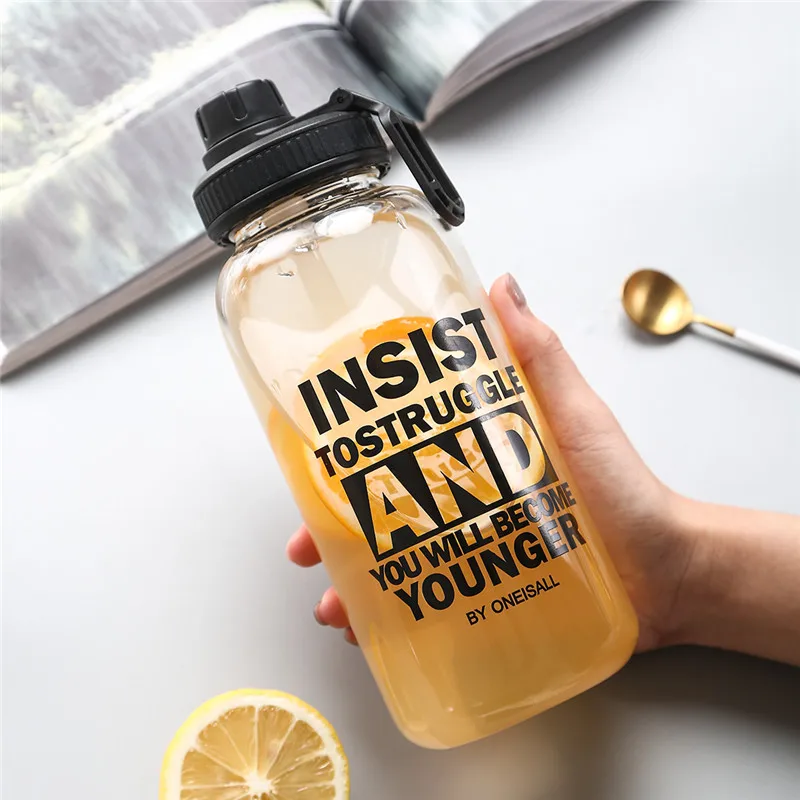 

Glass Water Bottle 1000ml With Straw Tea Infuser Cup Coffee Mug High Borosilicate Glass Sports Water Bottles With Tea Filter