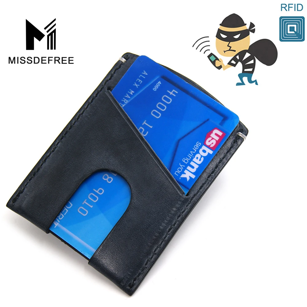 RFID Блокировка мужчины кошелек визитница металлический держатель кредитной