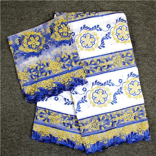 Latest apparel cloth African cotton embroidery bazin riche lace fabric with net for party dress set NBN58 (5+2y) | Дом и сад