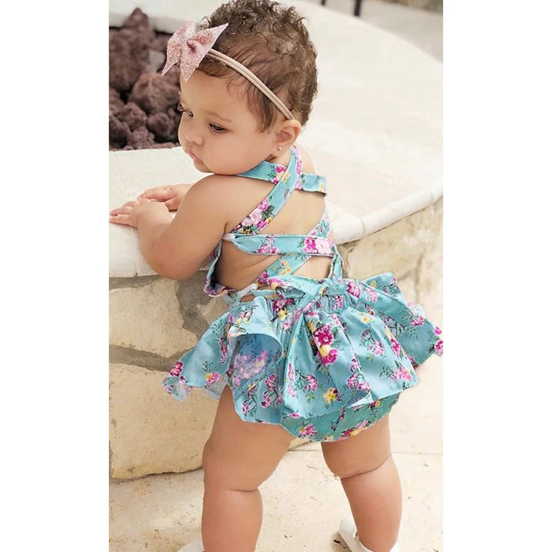 New Family Matching Clothes Kids Baby Girls Sister Matching Floral Clothes Jumpsuit Romper Dress Outfit Set Baby Girls Clothes