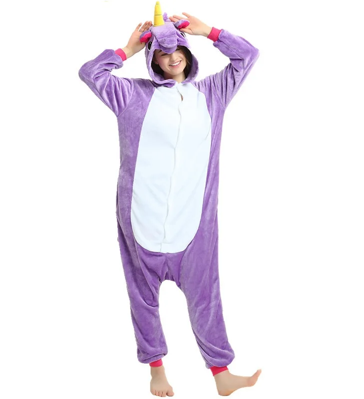 Purp Unicorn Pegasus AFEENYRK, женская мягкая удобная Пижама с единорогом, комплект одежды для сна, домашняя одежда, Пижама унисекс, домашняя одежда для девочек/мальчиков/одежда для сна для взрослых - Цвет: Purp Unicorn Pegasus