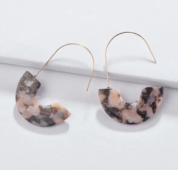 LUNA CHIAO,, модные серьги, Boho, леопардовая черепаха, раковина, Большой Крючок, акриловые серьги, висячие серьги