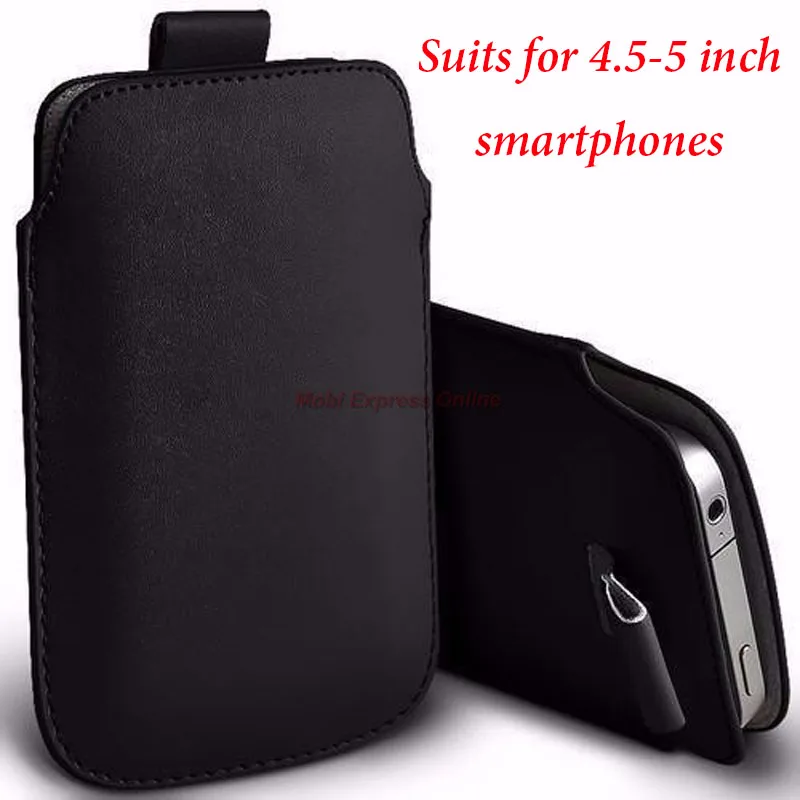 BK 4pt5 to 5 inch Мобильный сотовый телефон тянуть сумка для планшета для Uhans A101 Vernee Apollo Lite/Тор Yotaphone 2; Длина рукава Чехол кожаный ремешок чехол-кошелек - Цвет: BK 4pt5 to 5 inch