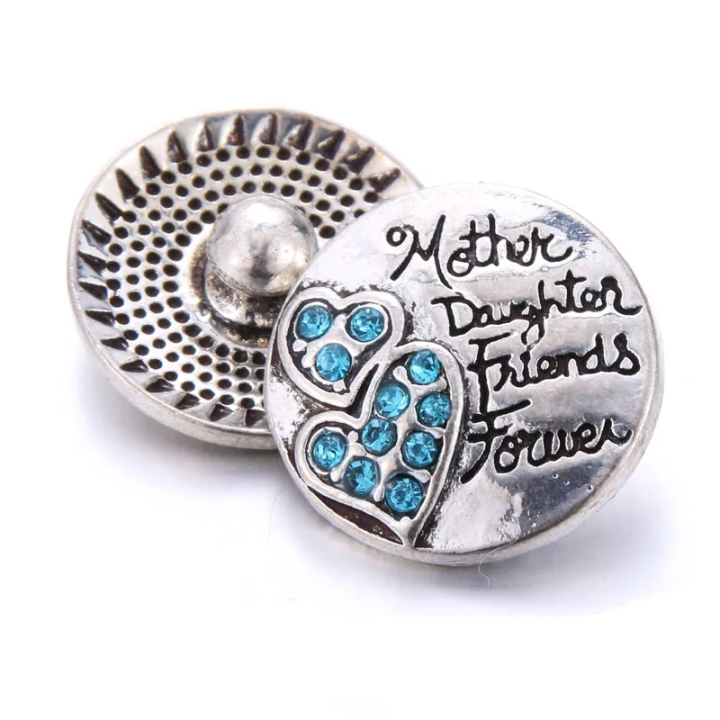 10pcs/lot High Quality Heart Rhinestone Styles Metal Charm 18mm Snap Button Bracelet For Women Boom Life DIY Jewelry | Украшения и