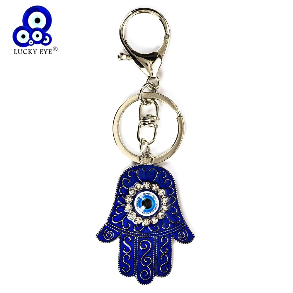 Lucky Eye ХАМСА брелок в виде руки синий злой брелок для ключей в форме глаза животное Омар сумка автомобильный брелок кольцо для мужчин женщин ювелирные изделия EY157140