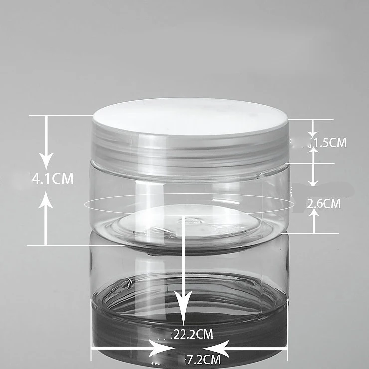 100 г прозрачный контейнер косметический с чистой крышкой прозрачная банка под