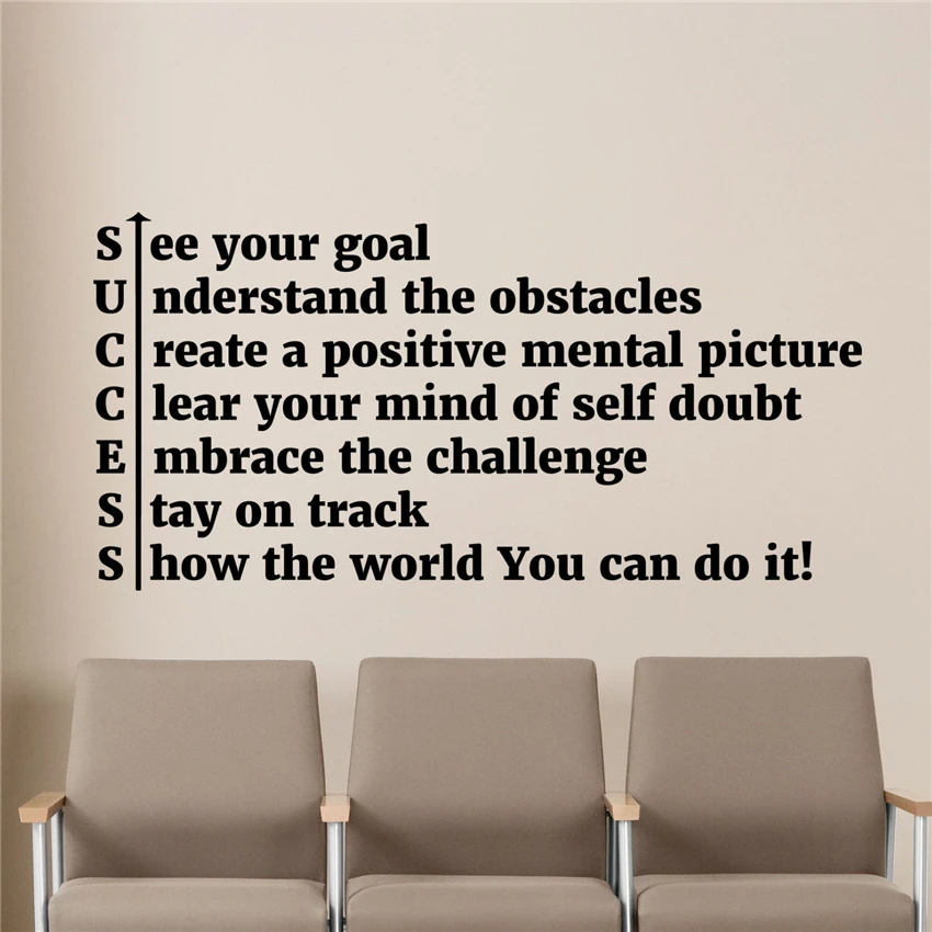 

Success Quote Modern Design Office Wall Decal Teamwork Gift Vinyl Sticker Poster Decor Art Removable living D887