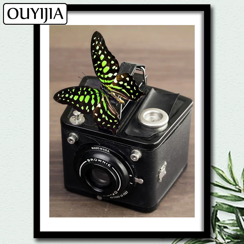 OUYIJIA 5D DIY алмазная живопись камни в форме ромба бабочки животное цветок Камера