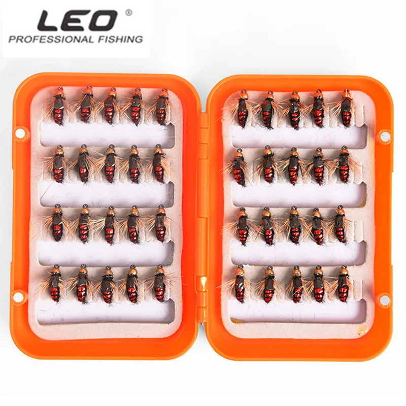 LEO 40 шт./кор. Fly рыболовные приманки мух с высоким содержанием углерода Сталь