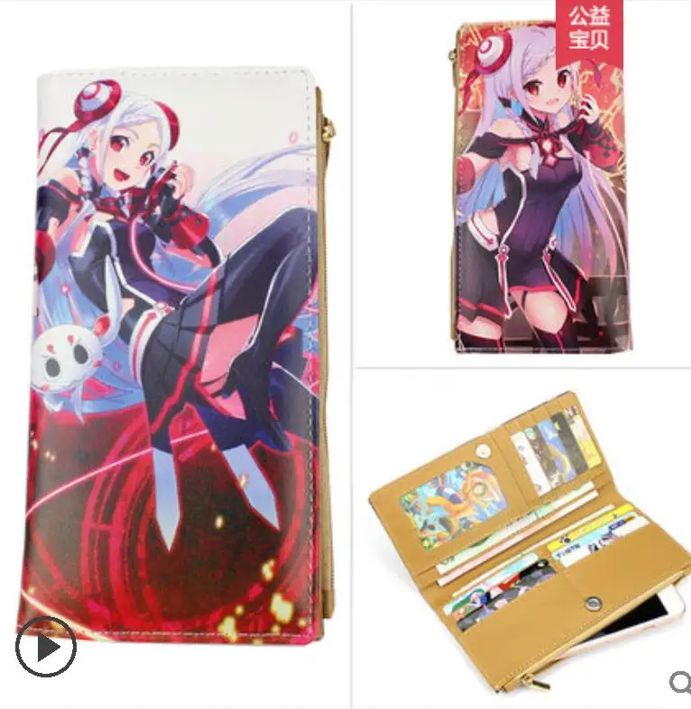 Sword Art Online японский мультфильм аниме кошелек унисекс PU Короткие Длинные стандартные кошельки Yuuki Asuna Kirigaya Kazuto кошелек - Цвет: 1