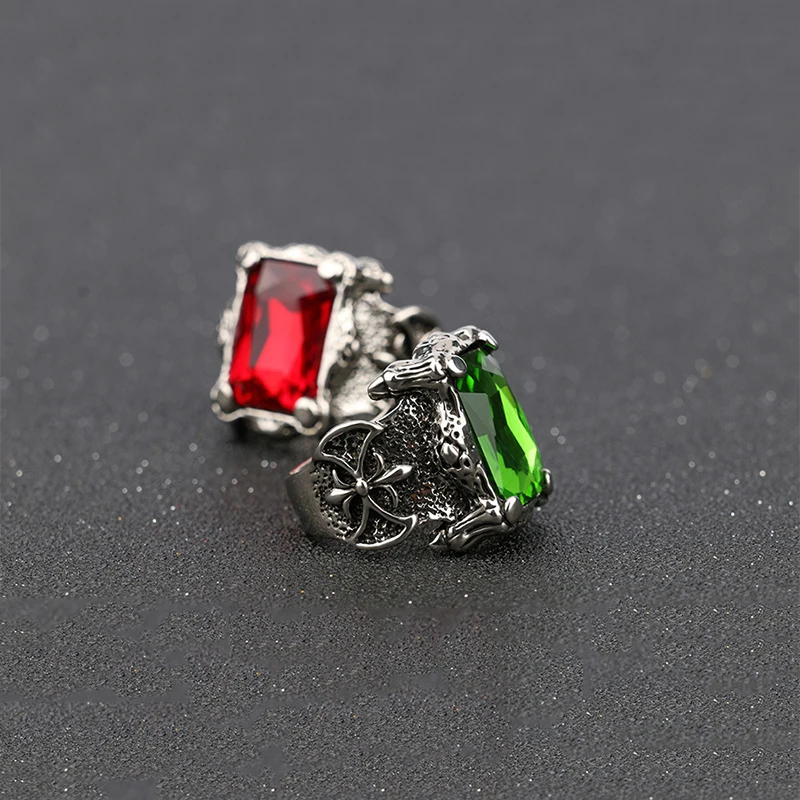 Фирменная Новинка 2018 Модная бижутерия topkeep красное синее резное ретро кольцо