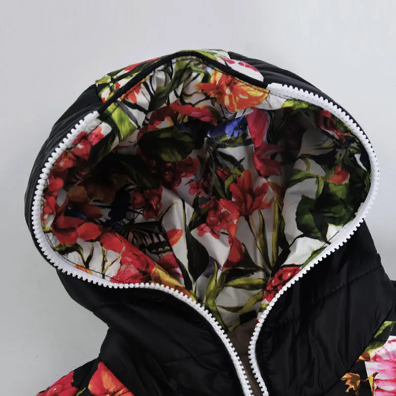 HEE GRAND/2019 Осенние хлопковые куртки для женщин повседневные с принтом капюшоном