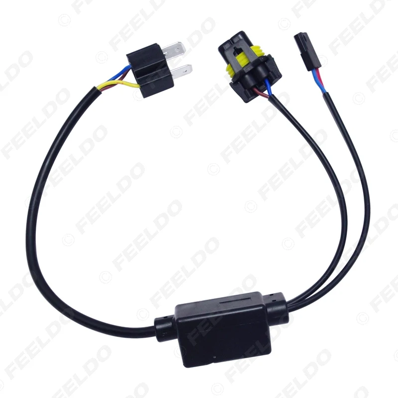 Биксеноновые HID лампы FEELDO 2 шт. упрощенные H4/9003/HB2 Hi/Lo реле жгут проводов контроллер