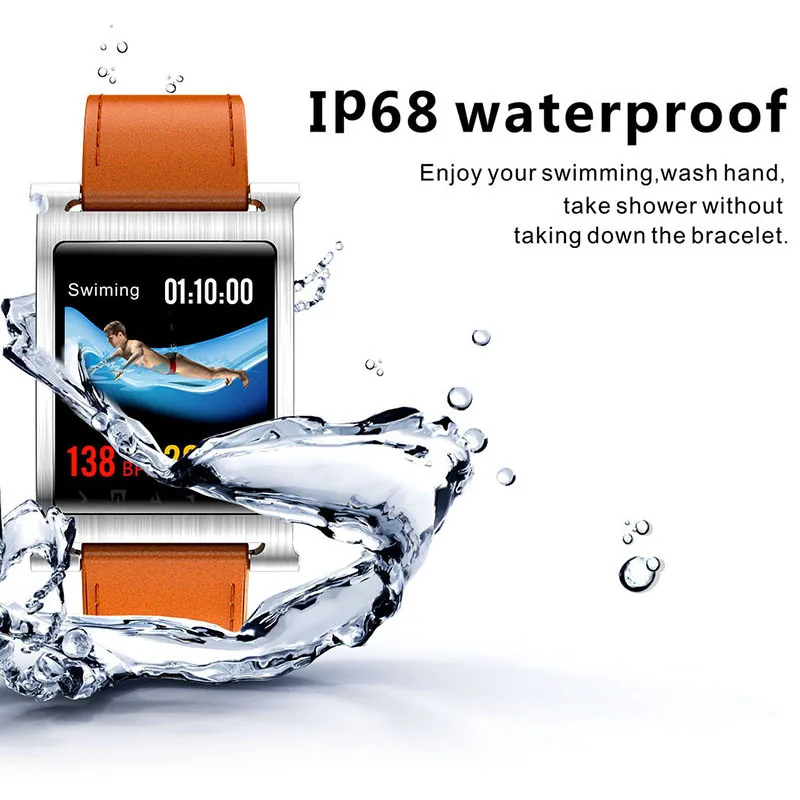 Мужские умные часы Нержавеющая сталь сетчатый ремешок IP68 Водонепроницаемый