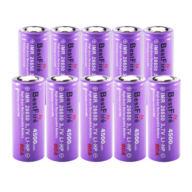 26650 литий-ионная аккумуляторная батарея 3 7 V литиевая IMR 4500mAh 90A для светодиодного