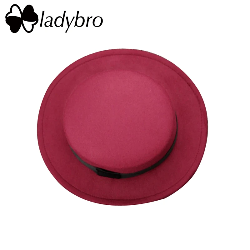 Женская фетровая шляпа Ladybro с широкими полями осенне зимняя шапка из