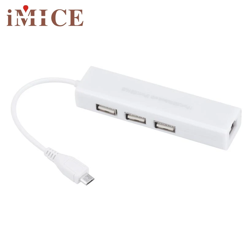 Usb хаб iMice Micro USB для сетевой LAN Ethernet RJ45 адаптер с 3 портами 2 0 белый стиль|usb hub micro usb|hub