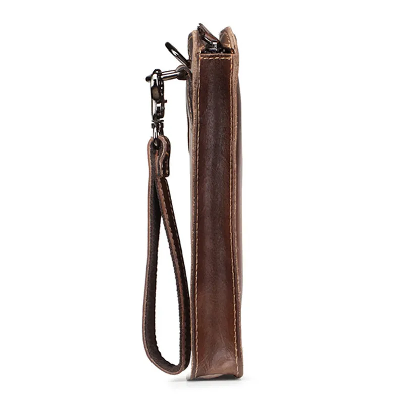 Koop Nieuwe Vintage Hand Wrijven Kleur Echt Lederen Heren Tas Organizer Messenger Zakken Geld Portemonnee Kaarthouder Telefoon Laptop Rits Handtas