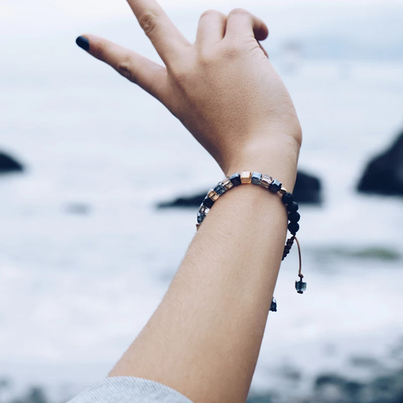 Новый Модный женский плетеный браслет регулируемый 3 цвета из веревки лучший