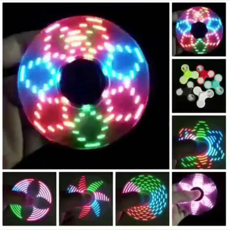 Новый Дизайн Finger Fidget Spinner LED Flash Word Light стресс колесо для детей аутизм СДВГ тревога
