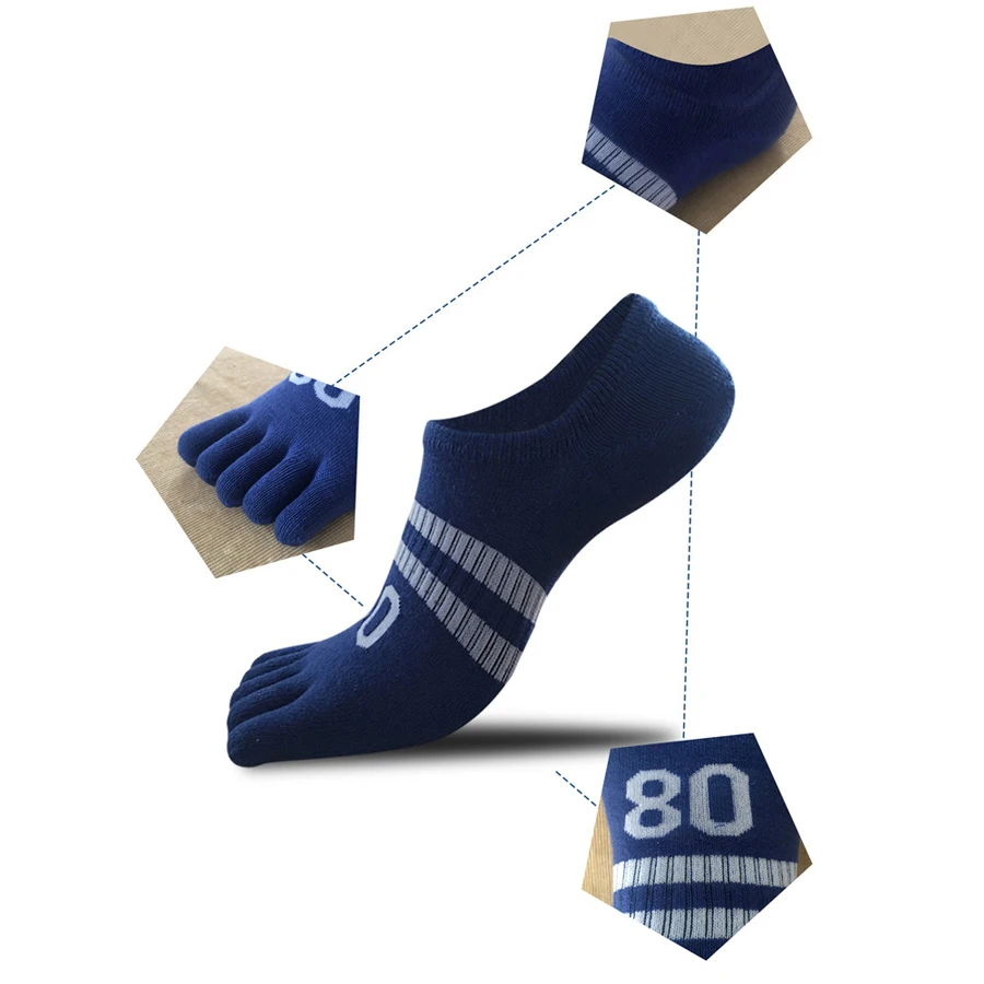 VERIDICAL 5 пар / лот летние носки мужские хлопковые невидимые с пятью пальцами