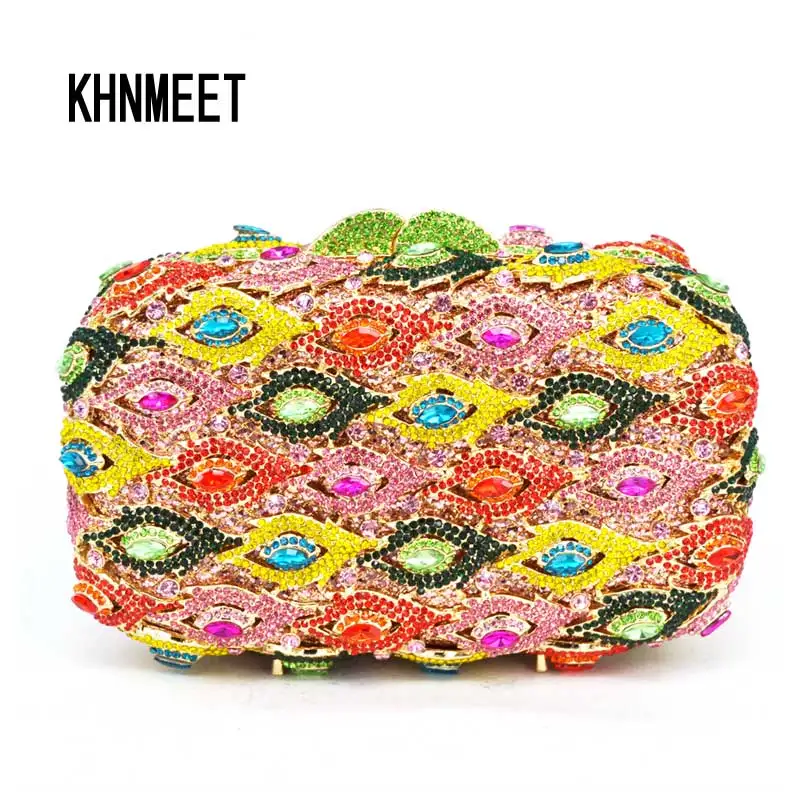 Элегантные сверкающие вечерние клатчи с золотистыми и серебристыми кристаллами