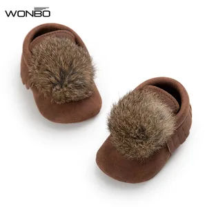 WONBO 2020 Зимние новые детские ходунки, обувь с милым мячом, детские первые ходунки, детские мокасины, хит продаж