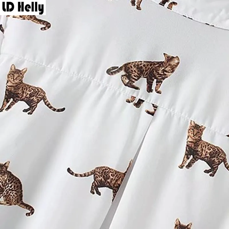 LD Helly 2018 Демисезонный Новый Модный Принт Свободные Блузки для малышек Корейская