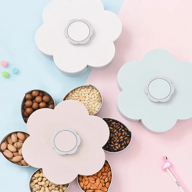 2019 вращающийся коробка для конфет хранения пластик Творческий Multi function лепесток