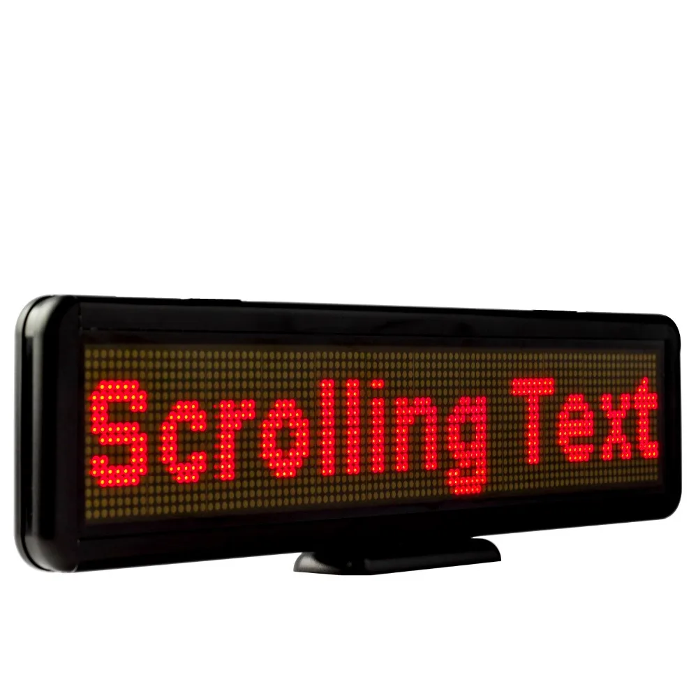 110V-220V LED Scrolling Display Board Programmable Built-in battery Sign support any languages-Red message support any languages