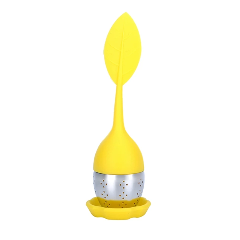 yellow leaf infuser Ситечко для заварки чая из нержавеющей стали с блокировкой для специй, многоразовое Сетчатое сито для чая, сито для специй - Цвет: yellow leaf infuser
