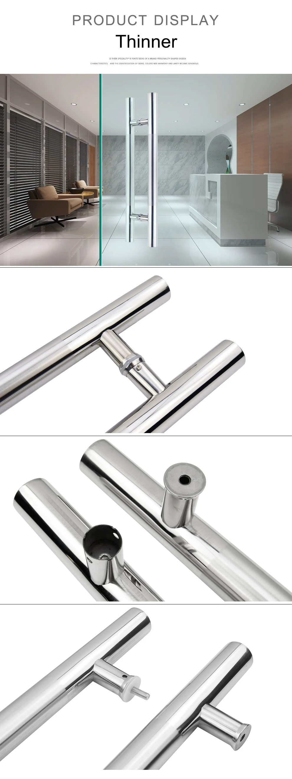 304 нержавеющая сталь H-shape лестница стиль Push ручка для дверцы шкафа Push Pull стеклянные дверные ручки отверстие 300 мм 400 мм 500 мм 600 мм 700 мм