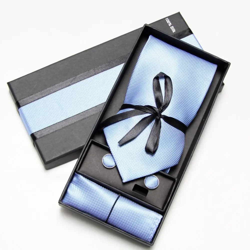 

Necktie Brand New Tie Wedding Set Neck ties Polyester Brown Striped Handmade Classic Dress Tie Set w Gift Box Packing