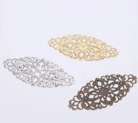 200pcs 80mm metal hollow flower film beads set for sewing craft diy bride hair headwear bag clothes decoration