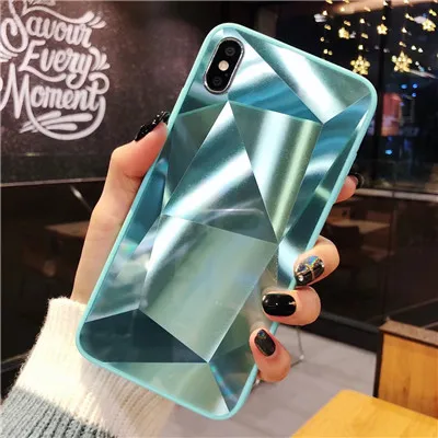 Style5 Алмазная текстура зеркальный чехол для телефона для iphone 7 8 6s 6 plus Симпатичные, из мягкого ТПУ противоударный чехол для iphone X Xs Max 6 Xr 7 8 чехол - Цвет: Style5