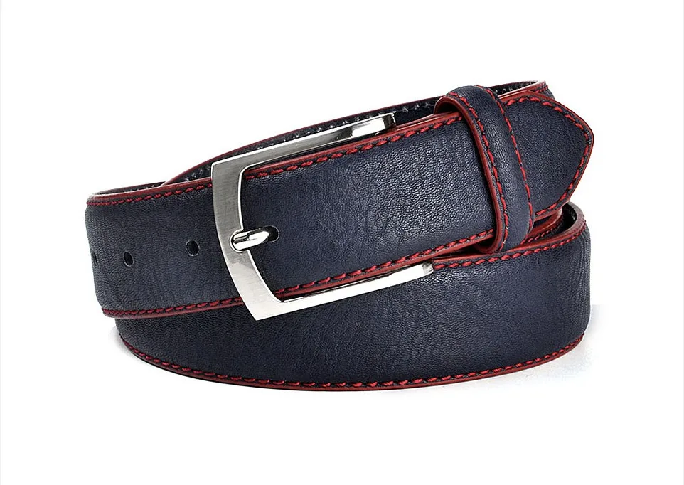 Navy Blue KEXIYA, мужской ремень, модный, высокое качество, итальянский дизайн, роскошные, повседневные ремни, джинсы, мужской ремень, темно-синие ремни - Цвет: Navy Blue
