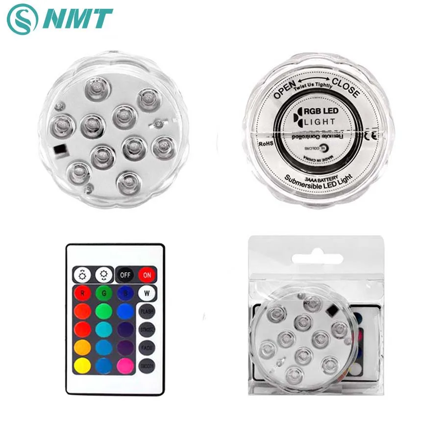 4 шт./партия RGB светодиодный подводный свет с батареей IP67 водонепроницаемый