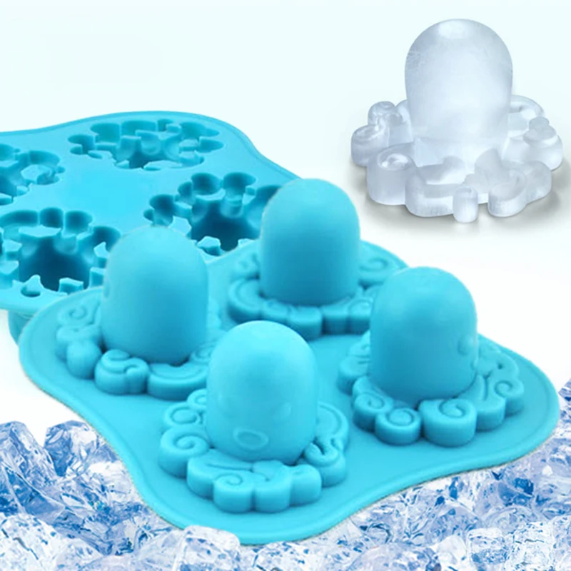 DIY Осьминог пудинг желе формы для кубиков льда плесени силикона ice cube Инструменты