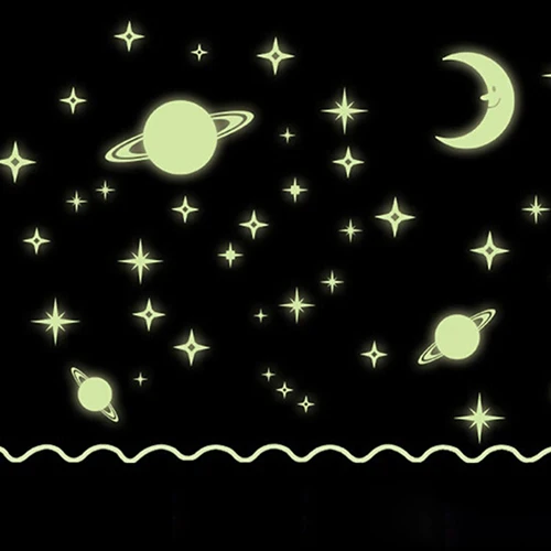 Креативные ночные темные светящиеся Космические Планеты настенные наклейки