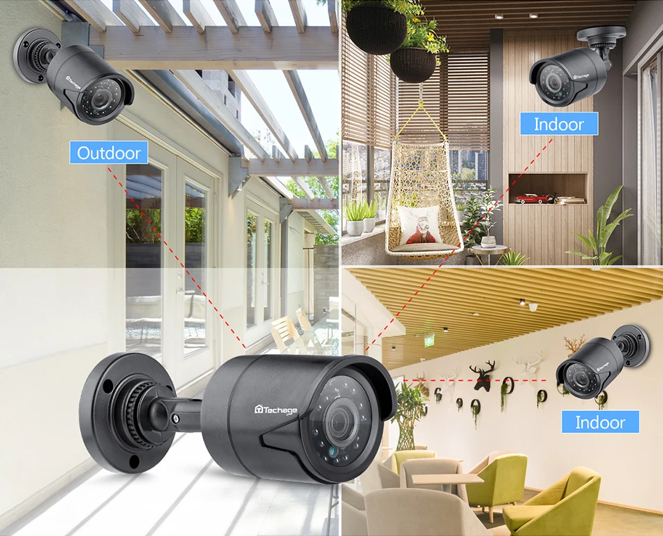 Techage 4CH CCTV система 720P HDMI AHD CCTV DVR 4 шт 1,0 МП уличная инфракрасная камера видеонаблюдения 1200 ТВЛ камера наблюдения комплект 2 ТБ HDD