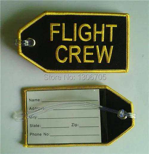 Вышитая бирка для багажа|flight crew luggage|flight crewcrew bag tag |