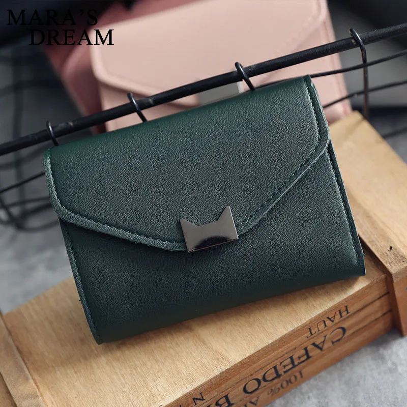 Женский короткий кошелек Mara's Dream с милым котом для мелочи из искусственной кожи