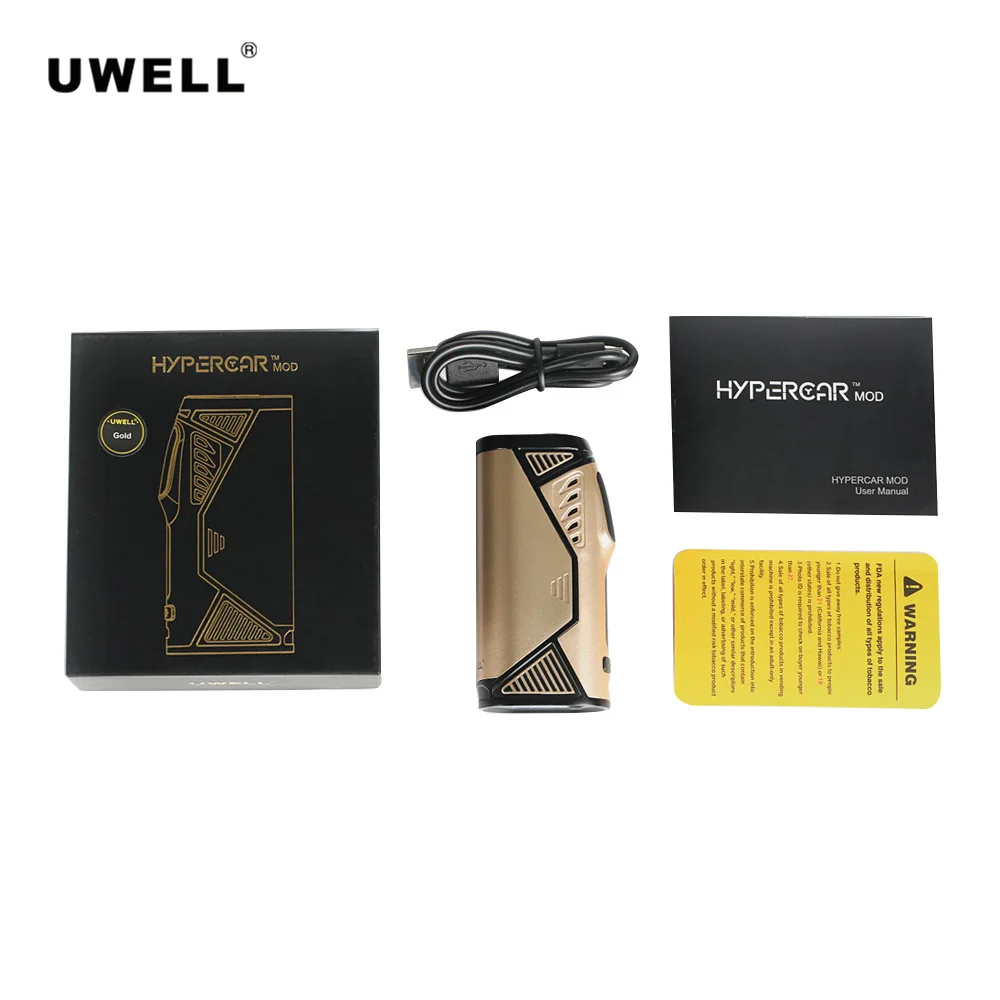 Оригинал Uwell Hypercar Mod Box 80 Вт подходит для No 18650 батарея мод Whirl Танк Vaper распылитель