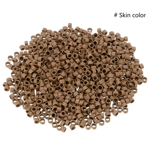 Skin Color Anmas Rucci 200 шт 4 мм Размер Силиконовый винт внутри микро кольцо Ссылка Обжимные бусины для перьев, пучков нарощенных волос - Цвет: Skin Color