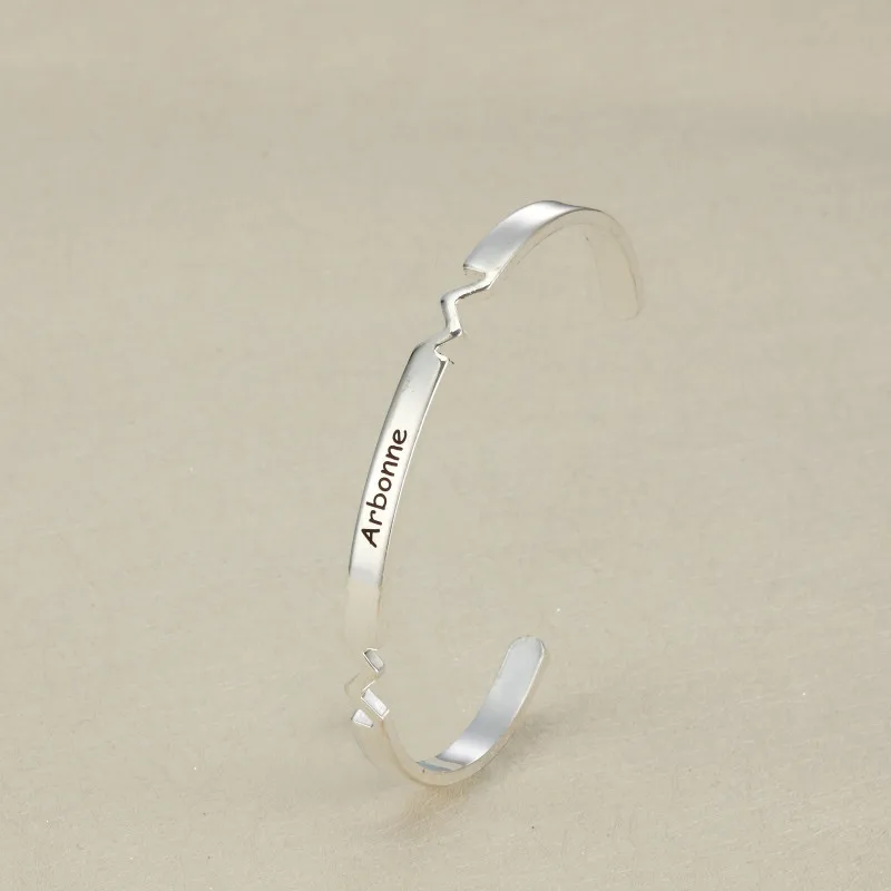 Серебряный золотой барный браслет под заказ именной медный персонализация