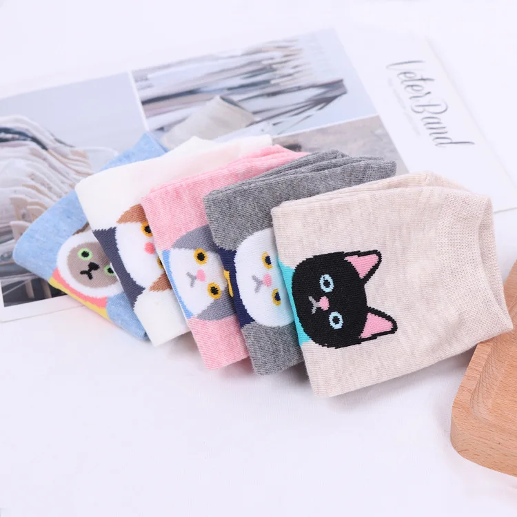 Meow Star женские носки Kawayi милые хлопковые студенческие с вентиляцией повседневные