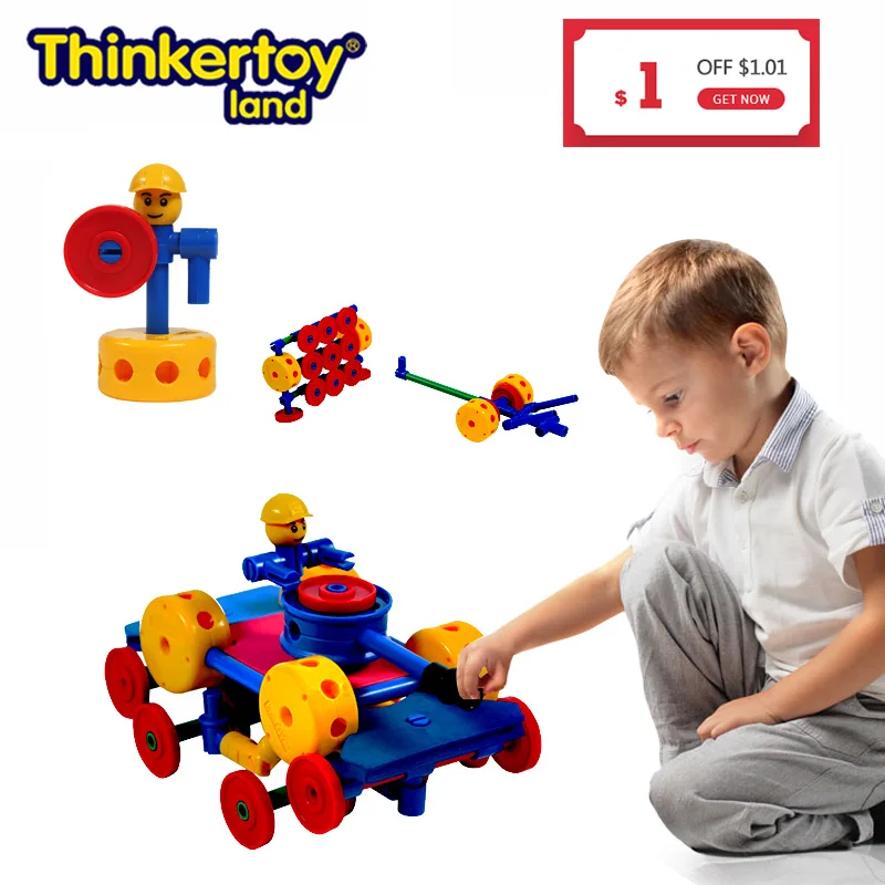 Thinkertoy Land 61 шт. DIY военные Строительные Кирпичи Модель Дети Рождественские день