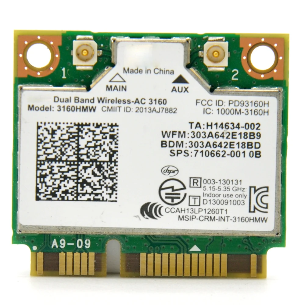 Мини адаптер PCI E 160ac 433 Мбит/с 802.11ac Wi Fi с Bluetooth 4 0 плата беспроводная WLAN карта для Intel